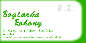 boglarka rohony business card